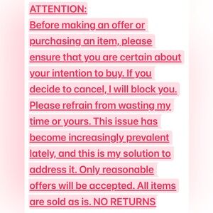 OFFERS, SALES, RETURNS POLICY